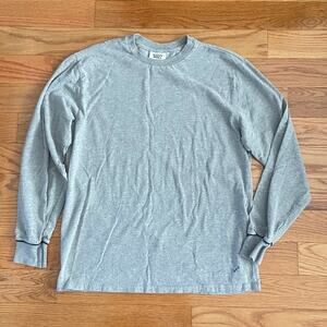 Sleepy Jones Long Sleeve T-Shirt Med Heather Gray Classic Loungewear Basic Tee
